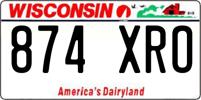 WI license plate 874XRO