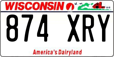 WI license plate 874XRY