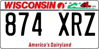 WI license plate 874XRZ