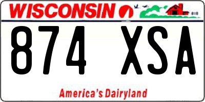 WI license plate 874XSA