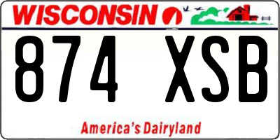 WI license plate 874XSB