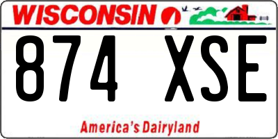 WI license plate 874XSE