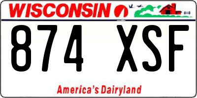 WI license plate 874XSF