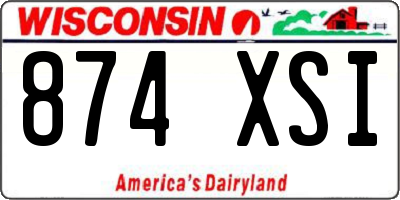 WI license plate 874XSI