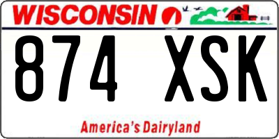 WI license plate 874XSK