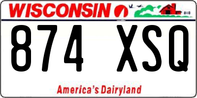 WI license plate 874XSQ