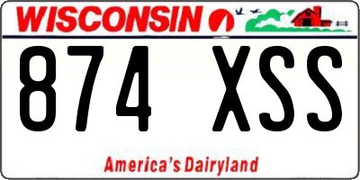 WI license plate 874XSS