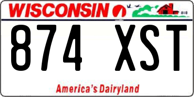 WI license plate 874XST