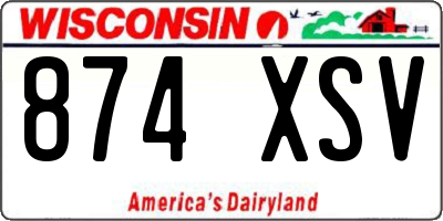 WI license plate 874XSV