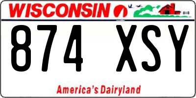 WI license plate 874XSY