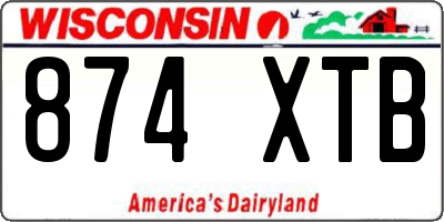 WI license plate 874XTB