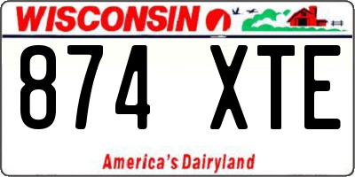 WI license plate 874XTE
