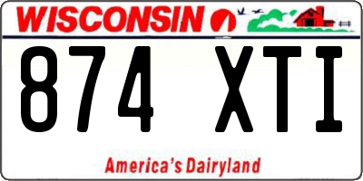 WI license plate 874XTI