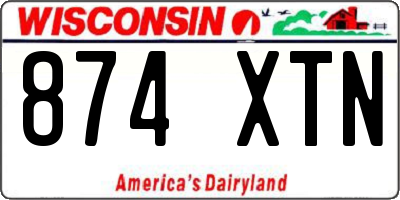 WI license plate 874XTN