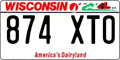 WI license plate 874XTO