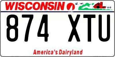 WI license plate 874XTU