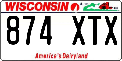 WI license plate 874XTX