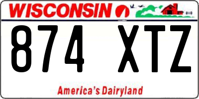 WI license plate 874XTZ