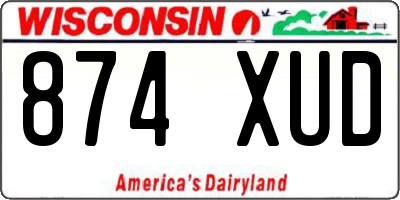 WI license plate 874XUD