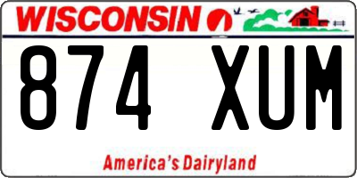WI license plate 874XUM