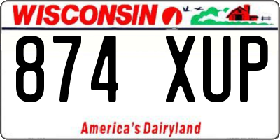 WI license plate 874XUP