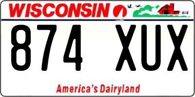 WI license plate 874XUX