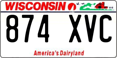 WI license plate 874XVC