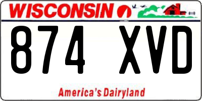 WI license plate 874XVD