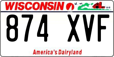 WI license plate 874XVF