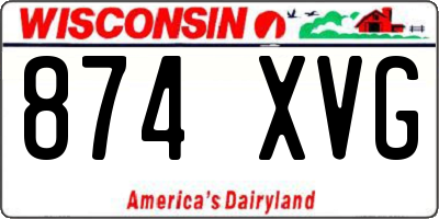 WI license plate 874XVG