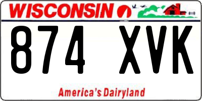 WI license plate 874XVK