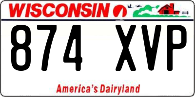 WI license plate 874XVP