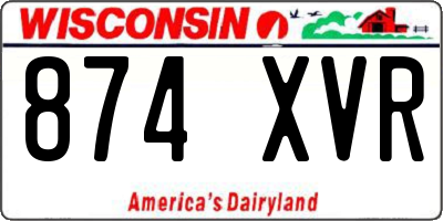 WI license plate 874XVR