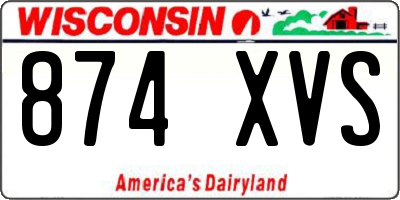 WI license plate 874XVS