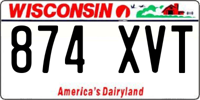 WI license plate 874XVT