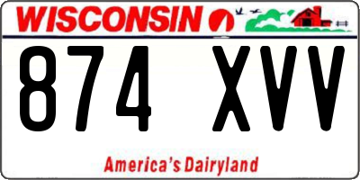 WI license plate 874XVV