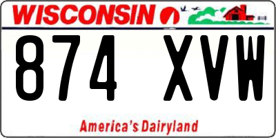 WI license plate 874XVW