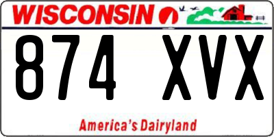 WI license plate 874XVX