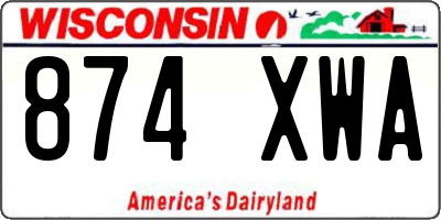 WI license plate 874XWA
