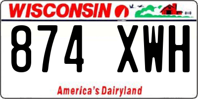WI license plate 874XWH