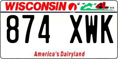 WI license plate 874XWK