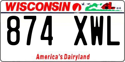 WI license plate 874XWL