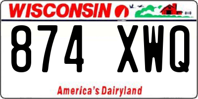 WI license plate 874XWQ