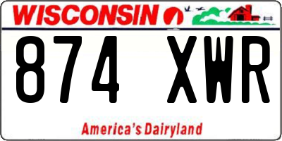 WI license plate 874XWR