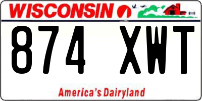 WI license plate 874XWT