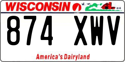 WI license plate 874XWV