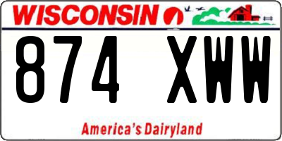 WI license plate 874XWW