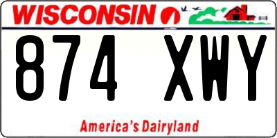 WI license plate 874XWY
