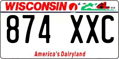 WI license plate 874XXC