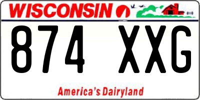 WI license plate 874XXG